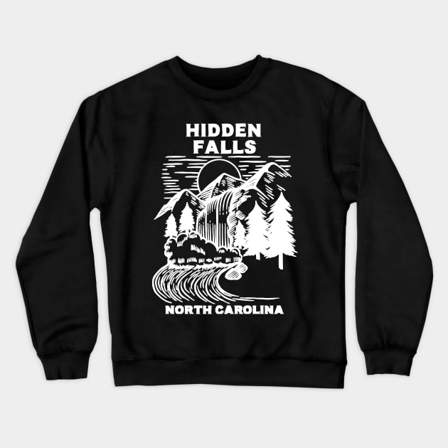 Hidden Falls Hanging Rock State Park, North Carolina - NC Waterfall Blue Ridge Parkway Cataractophile Crewneck Sweatshirt by jennlie